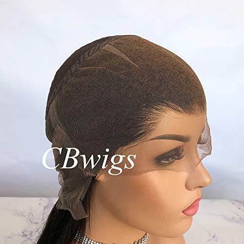 CBWIGS Cbwigs Brazilian Remy Natural Straight 360 Lace Frontal Wig Human Hair with Pre-Plucked Hairline (18 inch 160% Density, Natural Black)