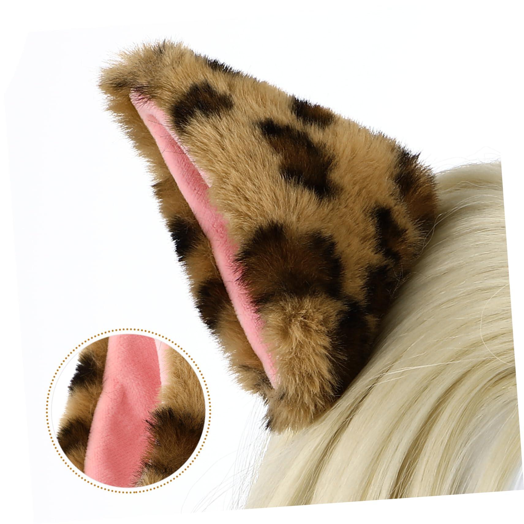 Luxshiny Luxshiny 1 Pair Cat Ears Hairpin Cat Ear Clips Halloween Hair Clips for Girls Cat Ears Cat Ears Clip on Women Hair Accessories Distinctive Hair Jewelries Flannel Baby Animal Hairy Cat