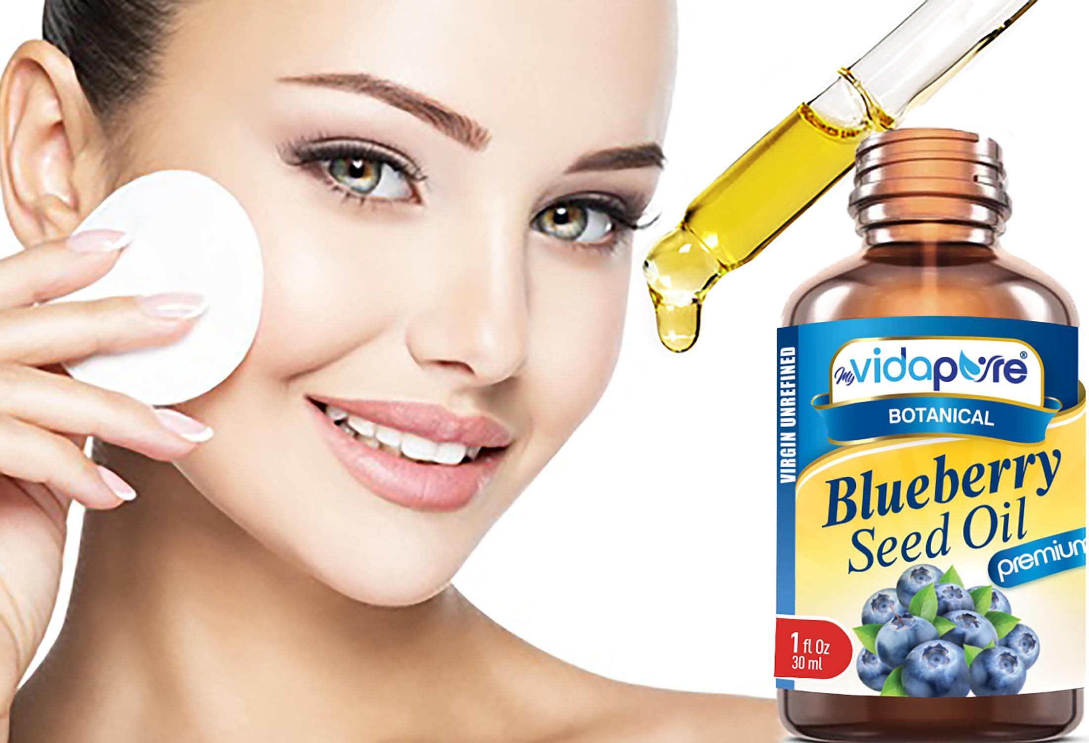 MYVIDAPURE MYVIDAPURE BLUEBERRY SEED OIL 100% Pure Unrefined Virgin Cold Pressed. Moisturizer for Face, Skin, Hair, Nails, Scars, Anti Aging 1 Fl.oz.- 30 ml