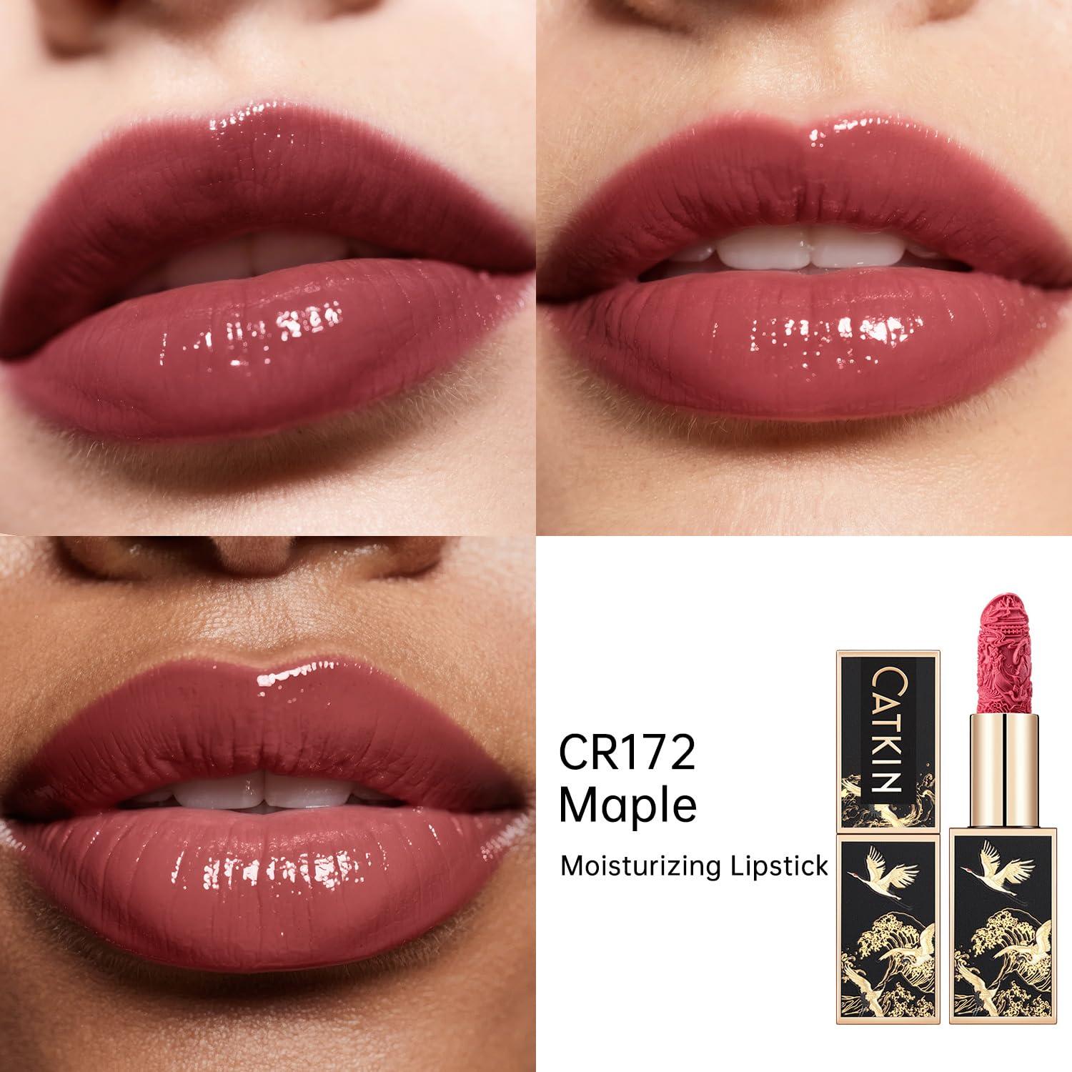 Catkin Catkin Moist Lipstick Hydrating High Impact Color Infused with Vitamin E and Avocado Oil Smooth Soft Texture Long Lasting Glow Finish 172