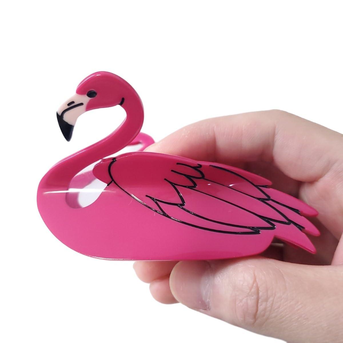 OMG Decor Flamingo Hair Clips,Cellulose Acetate Hair Clips,Big Claw Clips for Girl,Hair Accessories