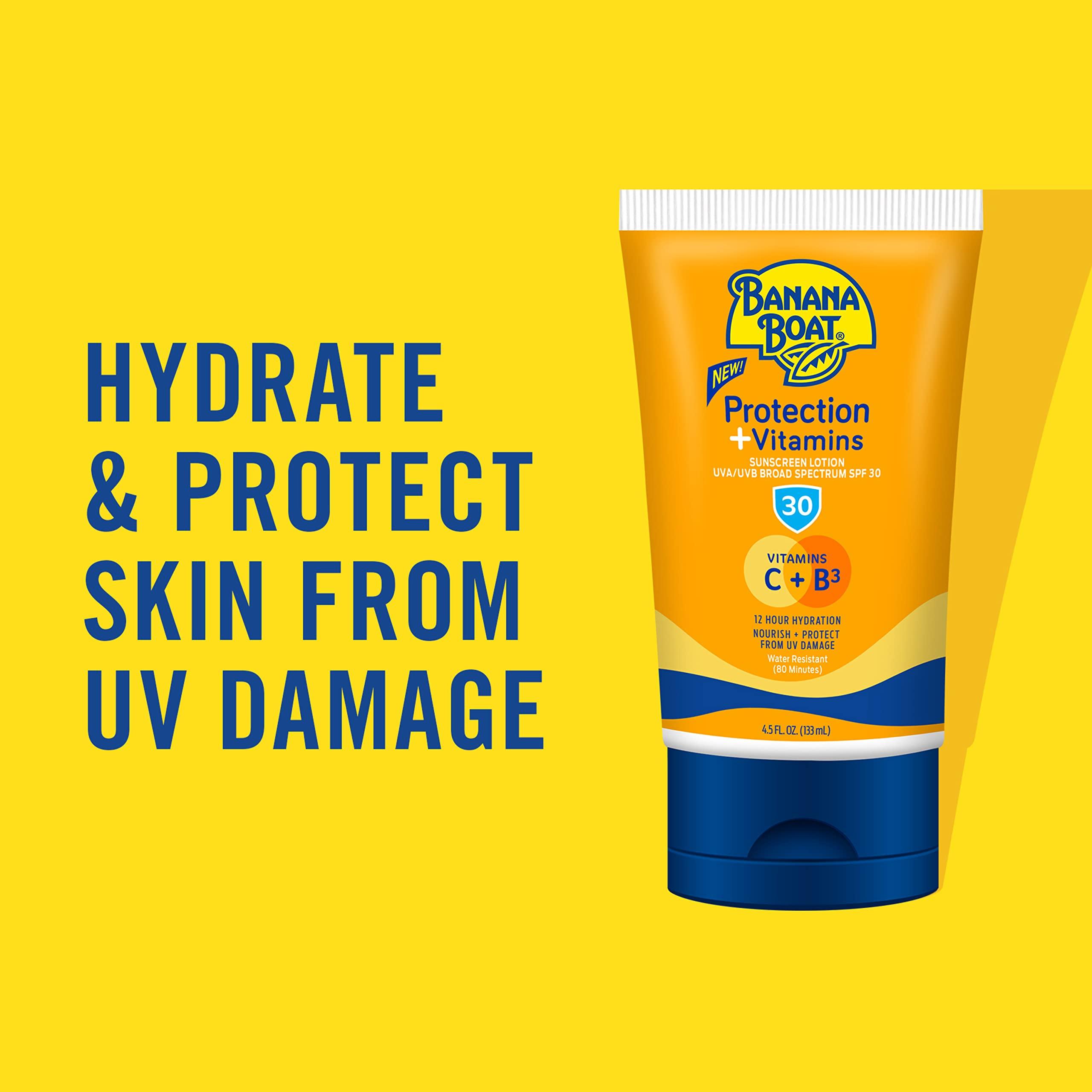Banana Boat Banana Boat Protection Sunscreen Lotion SPF 30 | Moisturizing Sunscreen with Vitamin C & B3, 4.5 oz