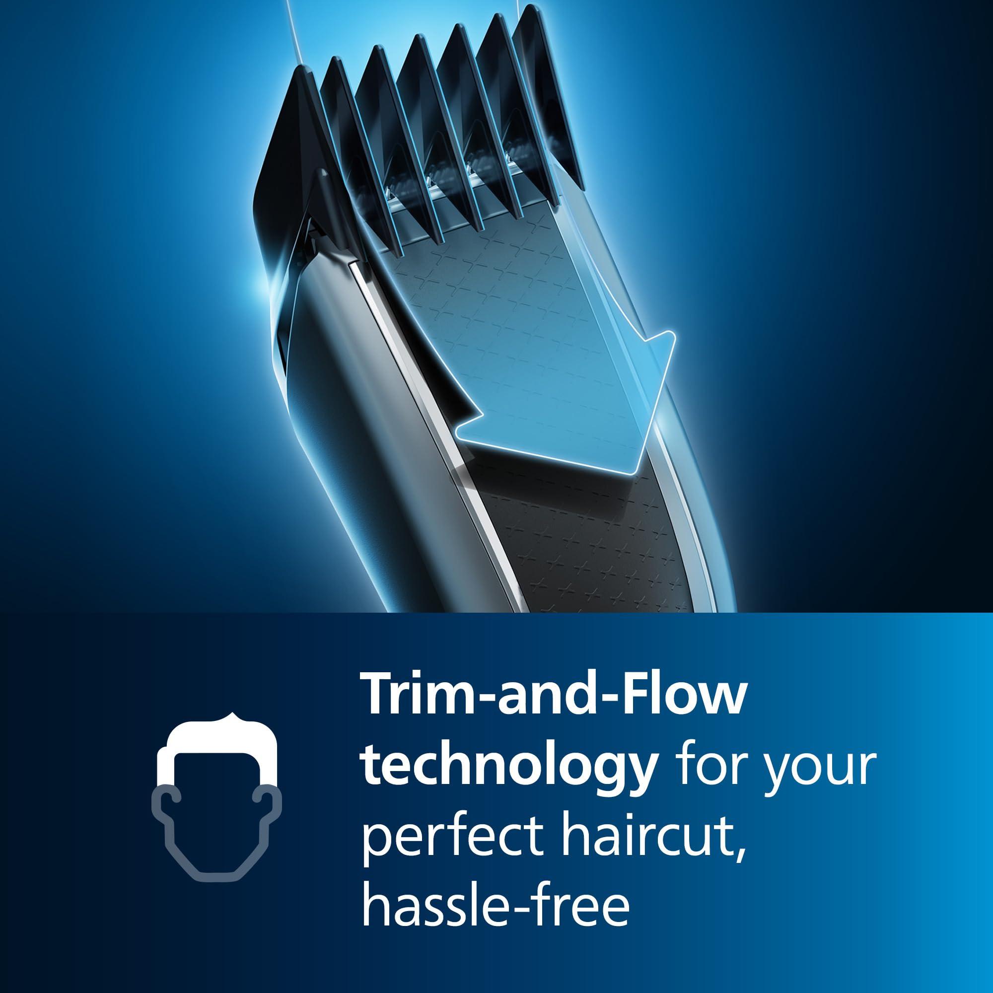 Philips Norelco Philips Norelco Hair Clipper 7000 Series, Hair and Beard Trimmer, Precision Dial, PowerAdapt Sensor, Trim-and-Flow, DualCut, DuraPower, 28 Length Settings, 90 Min. Runtime, HC7650/40