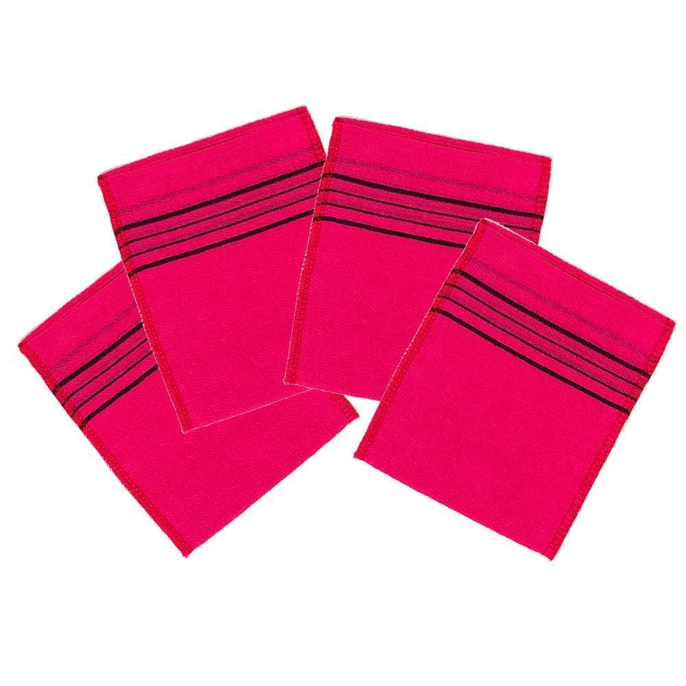 NOPIGO NOPIGO Korean Asian Exfoliating Bath Washcloth Mitt for Remove Dead Skin.Exfoliating Body Scrubber.Exfoliating Gloves for Body Scrub (Red 4)