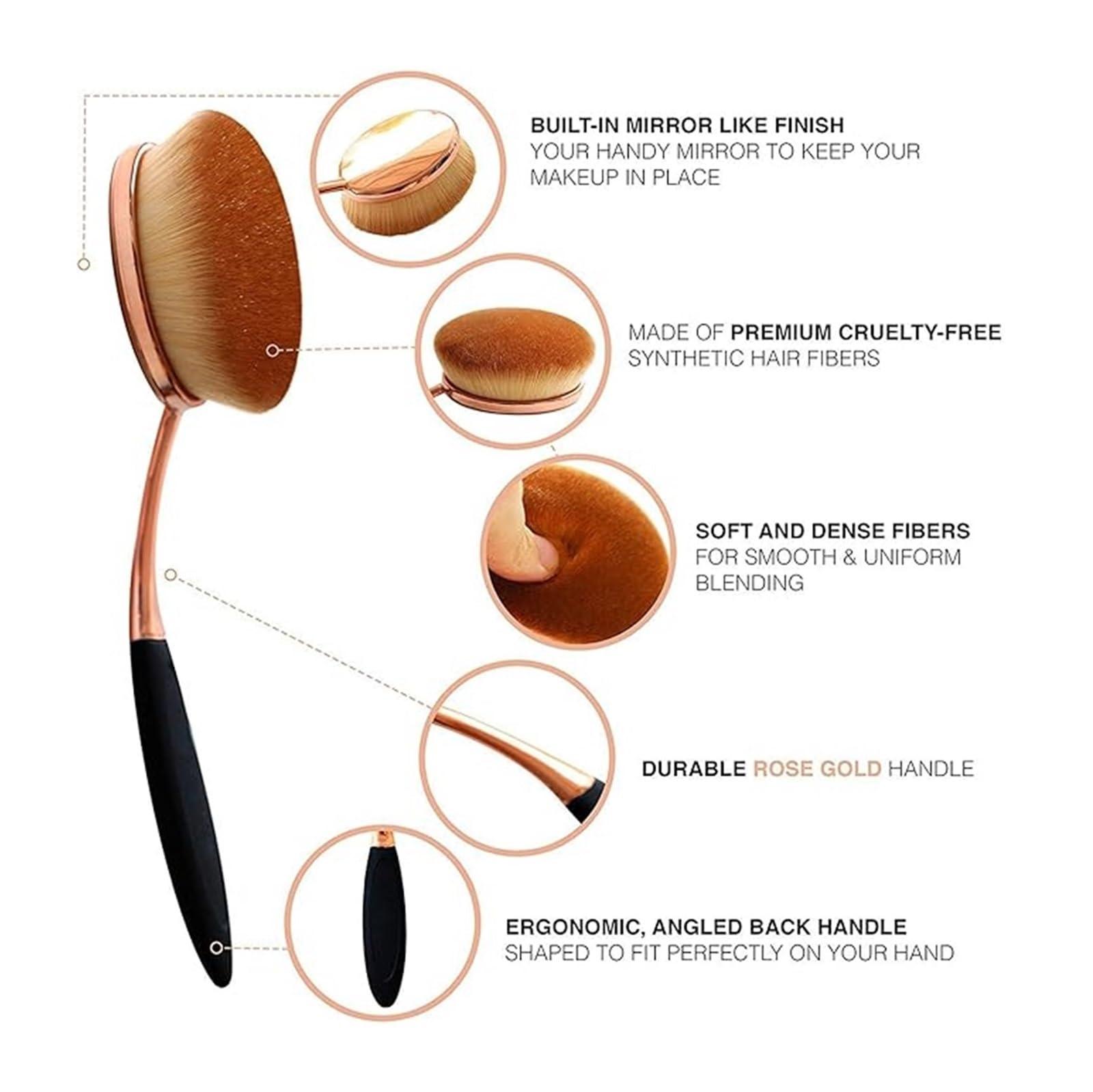 BloomBlend BloomBlend Sunscreen Brush Set - Sunblock Applicator for Kids, Babies, Families, Adults, Parents,Child-Safe Face and Body, Portable with Protective Caps and Cleaning Mat(Black/Rose Gold)(Black)