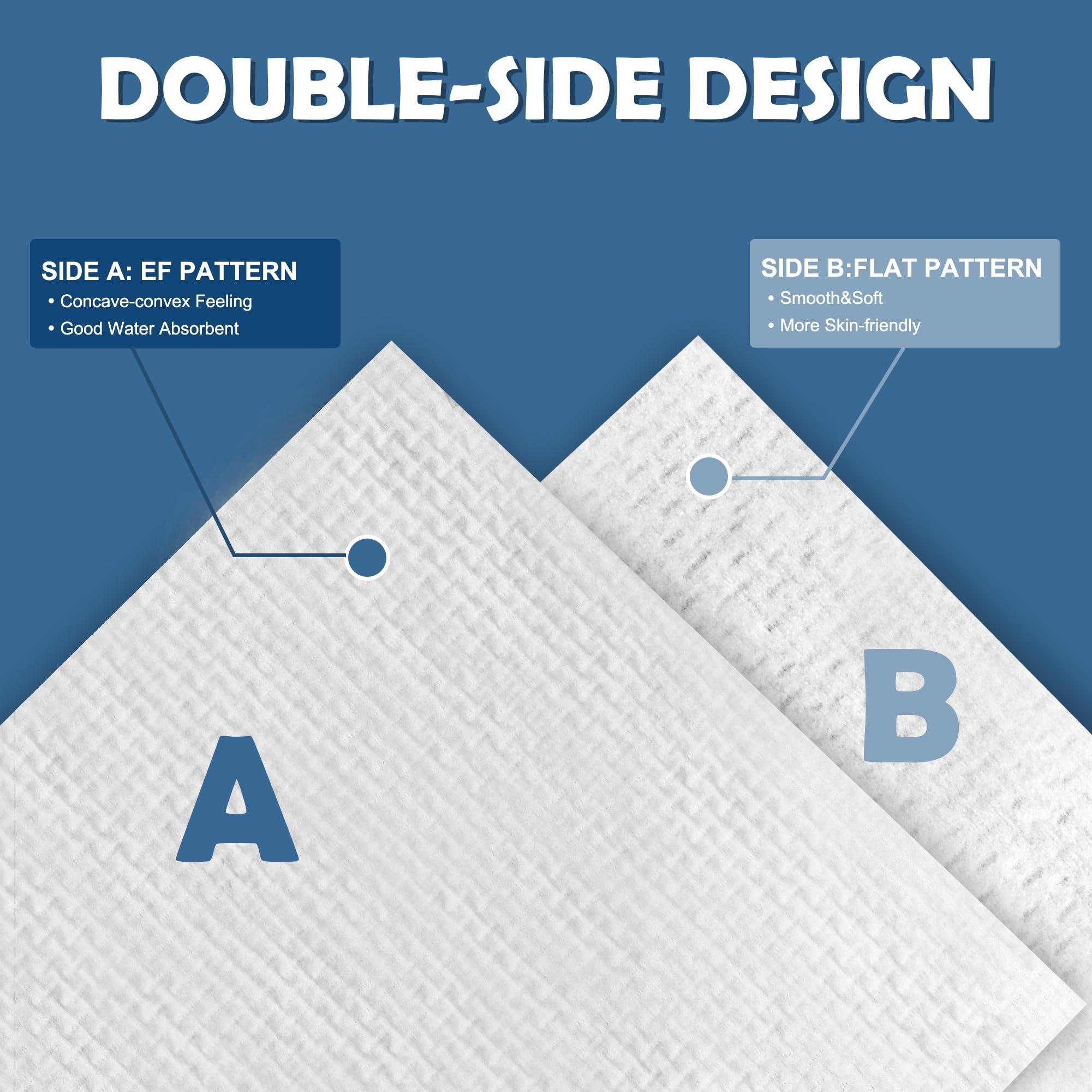 Happy Will Thick Face Towels Disposable, 100% Cotton Biodegradable Facial Wipes, Ultra Soft Face Towels for Drying, Face Towelettes Disposable Multi-Purpose for Cleansing, Skincare and Makeup Remover, 4 Pack