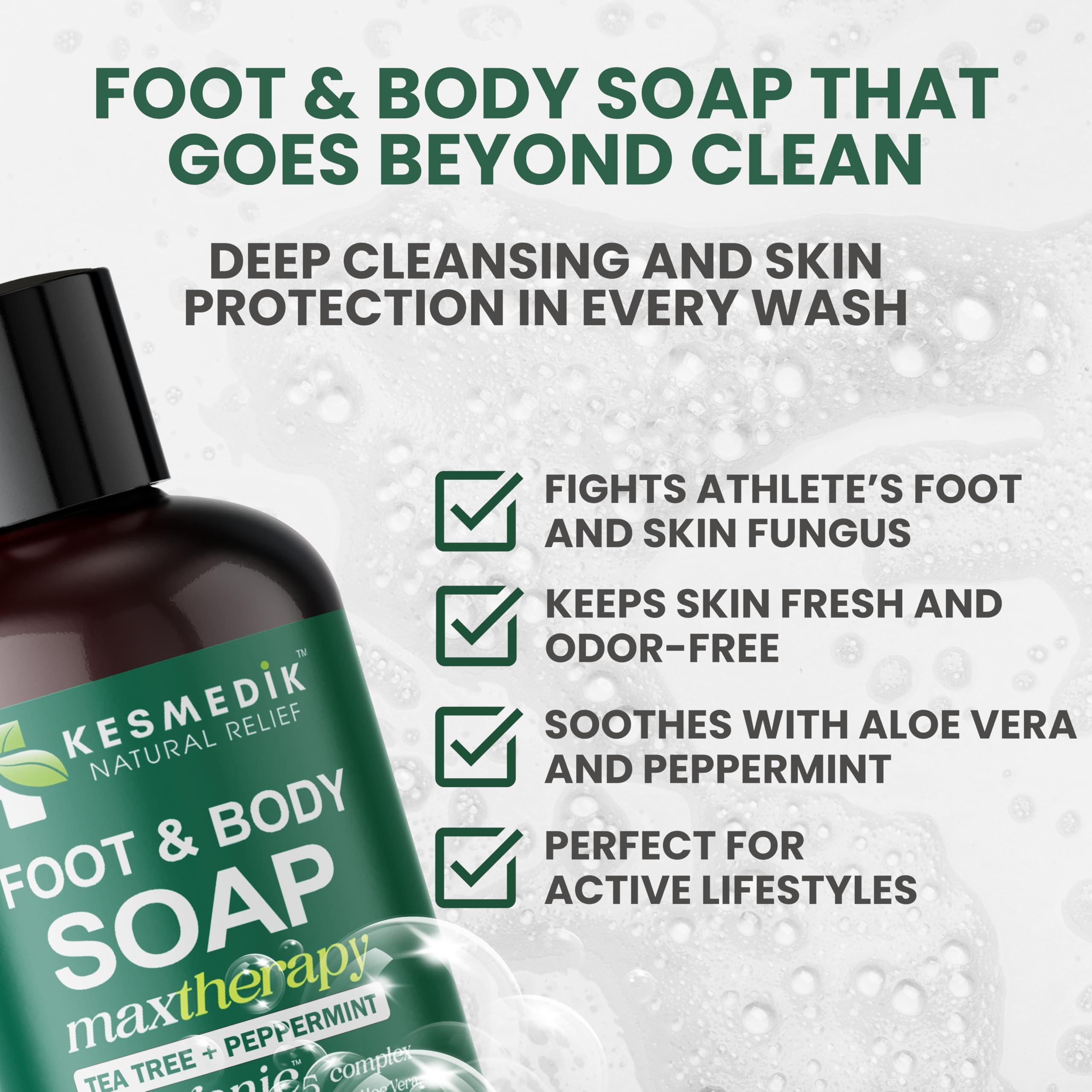 KESMEDIK KESMEDIK Tea Tree Soap | Antifungal Foot & Body Wash for Deep Cleansing & Body Odor, Athletes Foot, Ringworm, Jock Itch, and Smelly Feet (1-Pack)