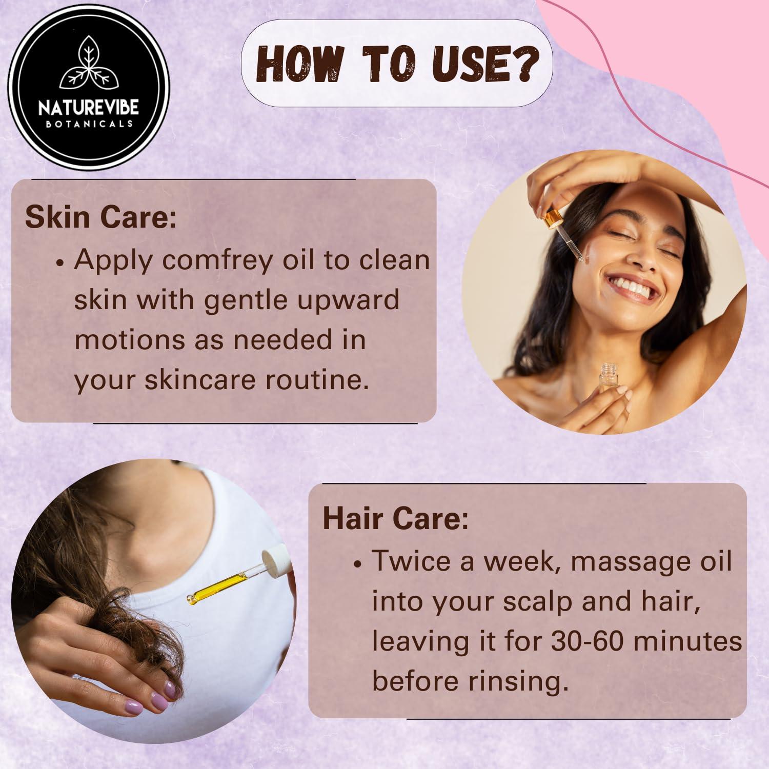 Naturevibe Botanicals Naturevibe Botanicals Comfrey Oil 32 Ounces | 100% Pure and Natural | Great for Skin Care and Hair Care