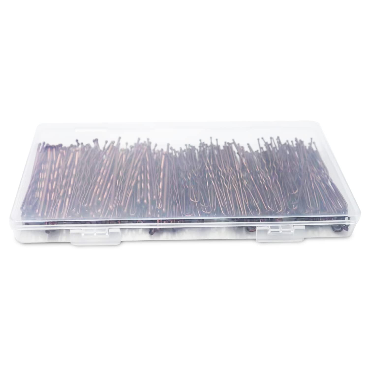 AITRAI AITRAI 200PCS Brown Bobby Pins and U-shaped Hair Pins Set with Box, 2.4 Inch