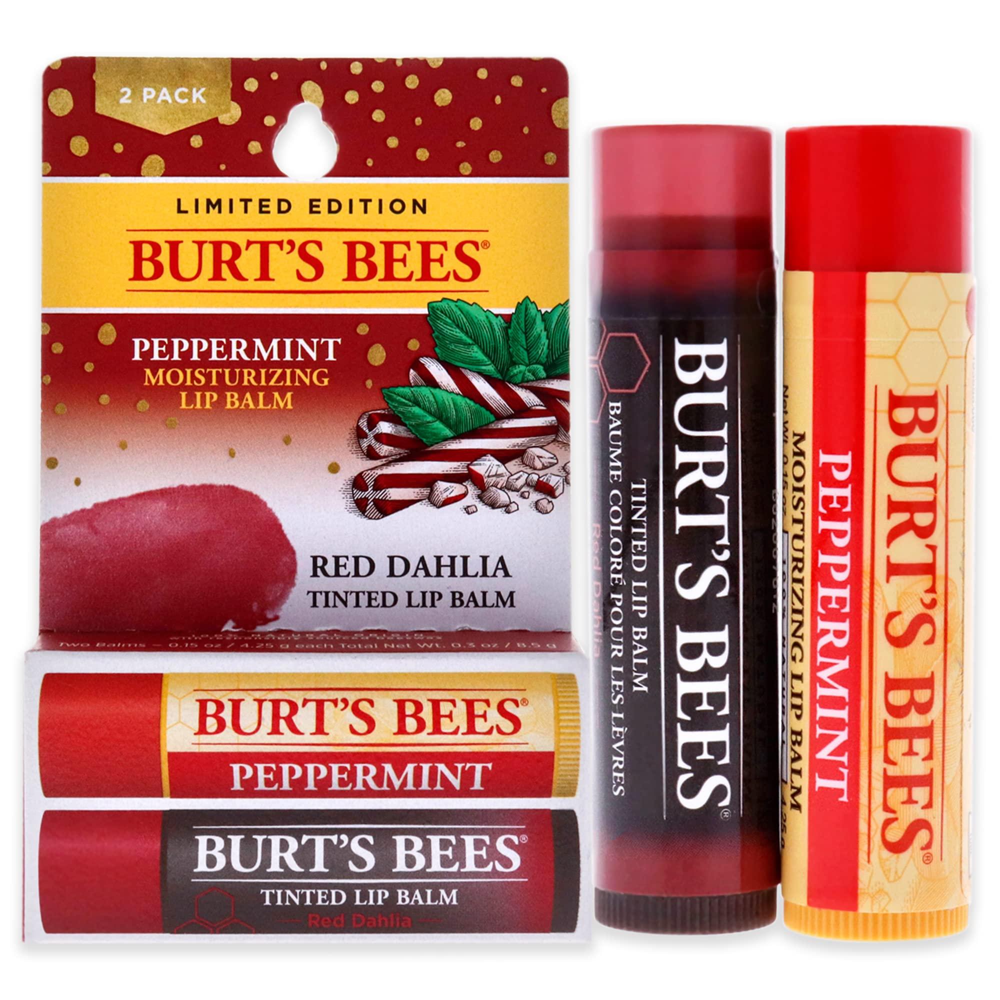 Burt's Bees Burts Bees Burts Bees Lip Balm Kit Unisex Lip Balm Peppermint, Red Dahlia Tinted, 0.15 Ounce (Pack of 2)