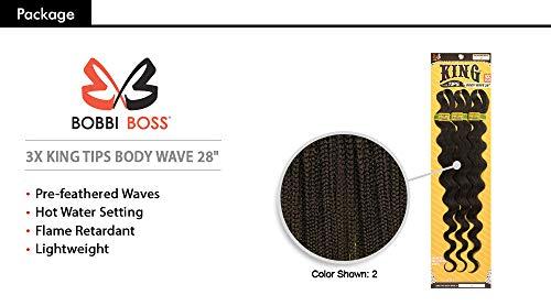 BOBBI BOSS MULTI PACK DEALS! Bobbi Boss Synthetic Hair Braids Pre-Feathered 3X King Tips Body Wave 28" (3-PACK, 1B)