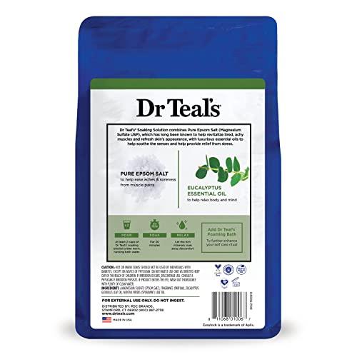 Dr Teal's Dr Teal\'s Epsom Magnesium Salt Soak, Relax & Relief with Eucalyptus and Spearmint, 3 lbs (Pack of 4)