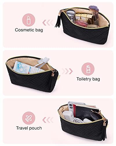 BAGSMART BAGSMART Small Cosmetic Bag with Small Electronic Organizer Bag Black