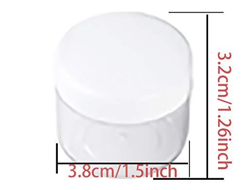 BesYouSel 20g Mini Cosmetics Botte Empty Makeup Plastic Bottle with Pink Lid (15PCS) Plastic Container Jar with White Lid (15 PCS) for Eye Shadow, Lotion, Lip Gloss,Cream