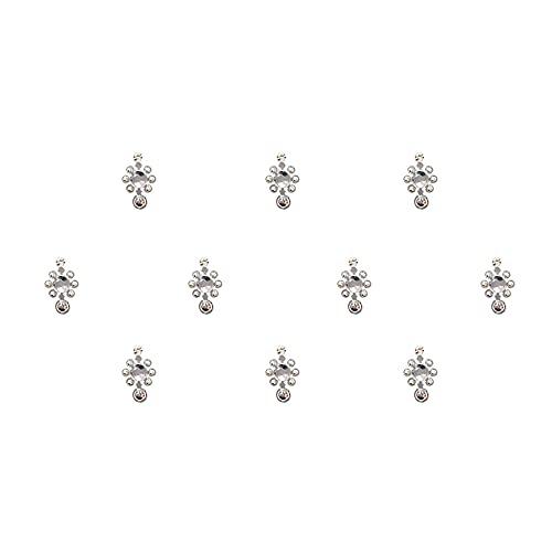 Generic Bindi Forehead Stickers Adhesive Body Jewelry Indian Daily Use Forehead Bindi Round Dot for Women|Beautiful Silver Bindi
