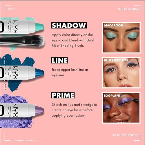 NYX PROFESSIONAL MAKEUP NYX PROFESSIONAL MAKEUP Jumbo Eye Pencil, Blendable Eyeshadow Stick & Eyeliner Pencil - Blueberry Pop (Blue)