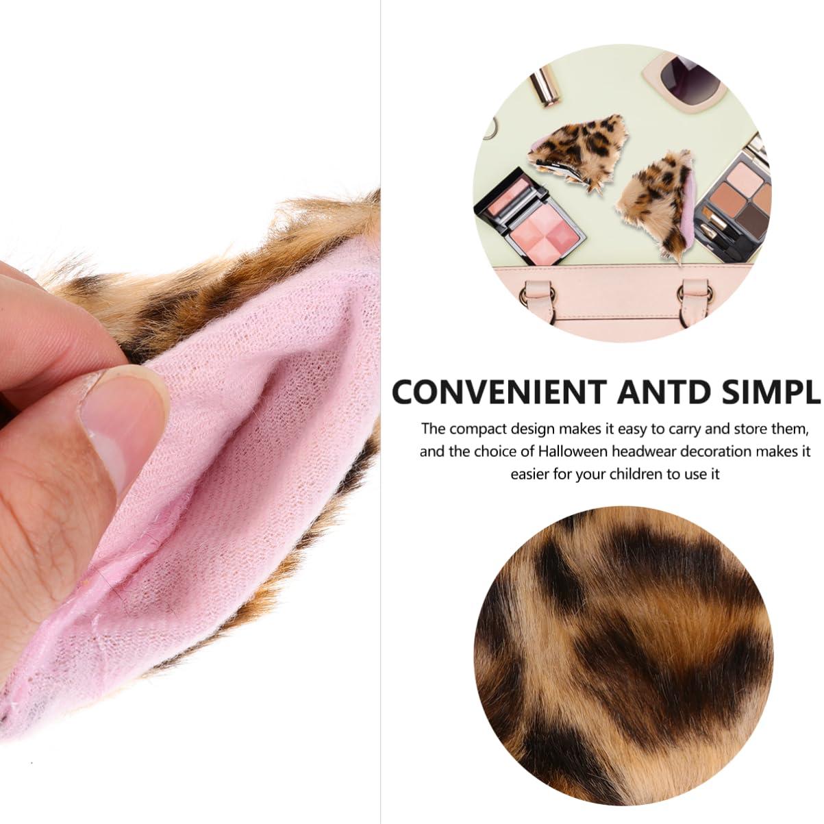 Luxshiny Luxshiny 1 Pair Cat Ears Hairpin Cat Ear Clips Halloween Hair Clips for Girls Cat Ears Cat Ears Clip on Women Hair Accessories Distinctive Hair Jewelries Flannel Baby Animal Hairy Cat