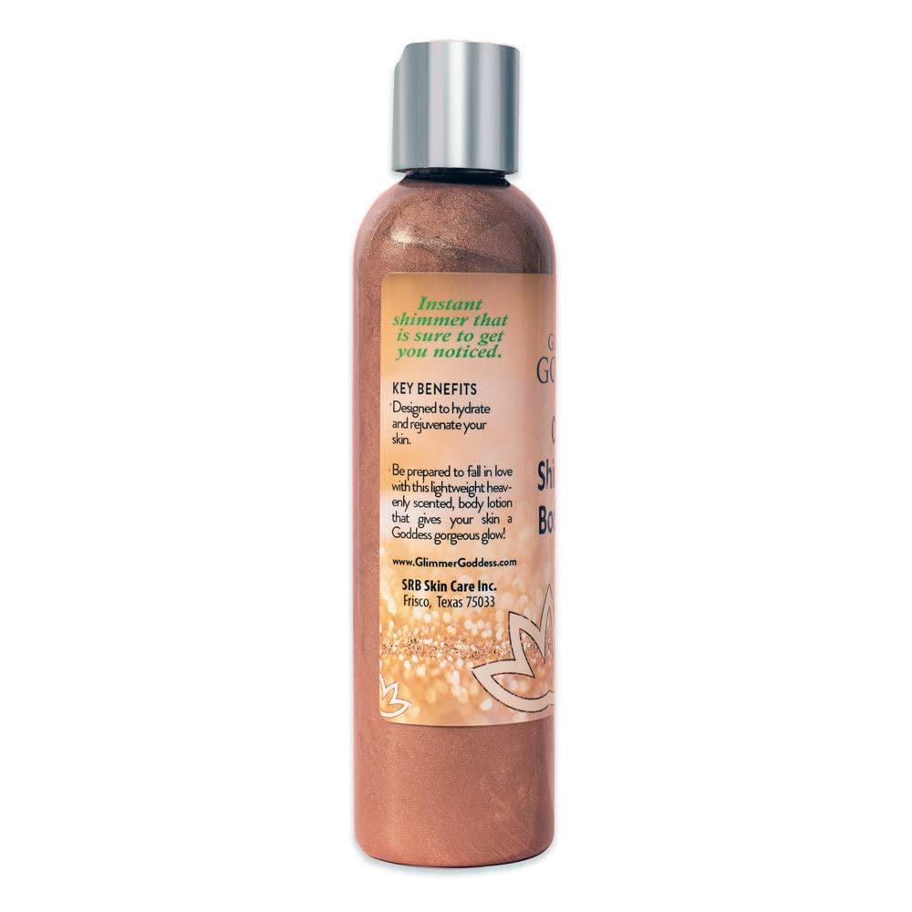GLIMMER GODDESS GLIMMER GODDESS Organic Body Shimmer Lotion - Super Level 3 Bronze Body Shimmer, 8 oz