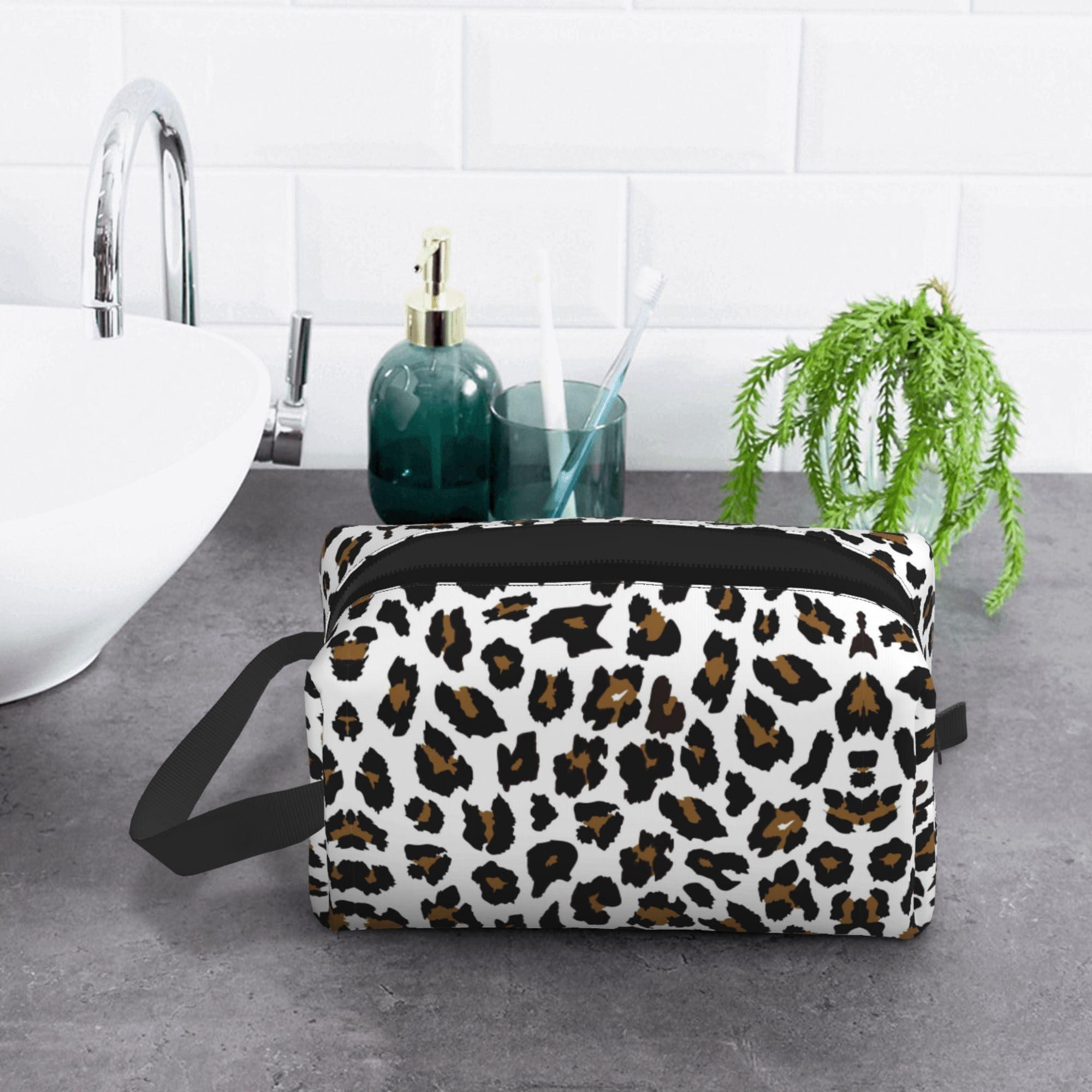 Xioaidjaa Xioaidjaa Travel Toiletry Bag Cheetah Print Personalized Travel Makeup Bag Large Capacity with Zipper Multi-Style Portable Travel Toiletry Bag,Men and Women Gift Idea Travel Cosmetic Bag
