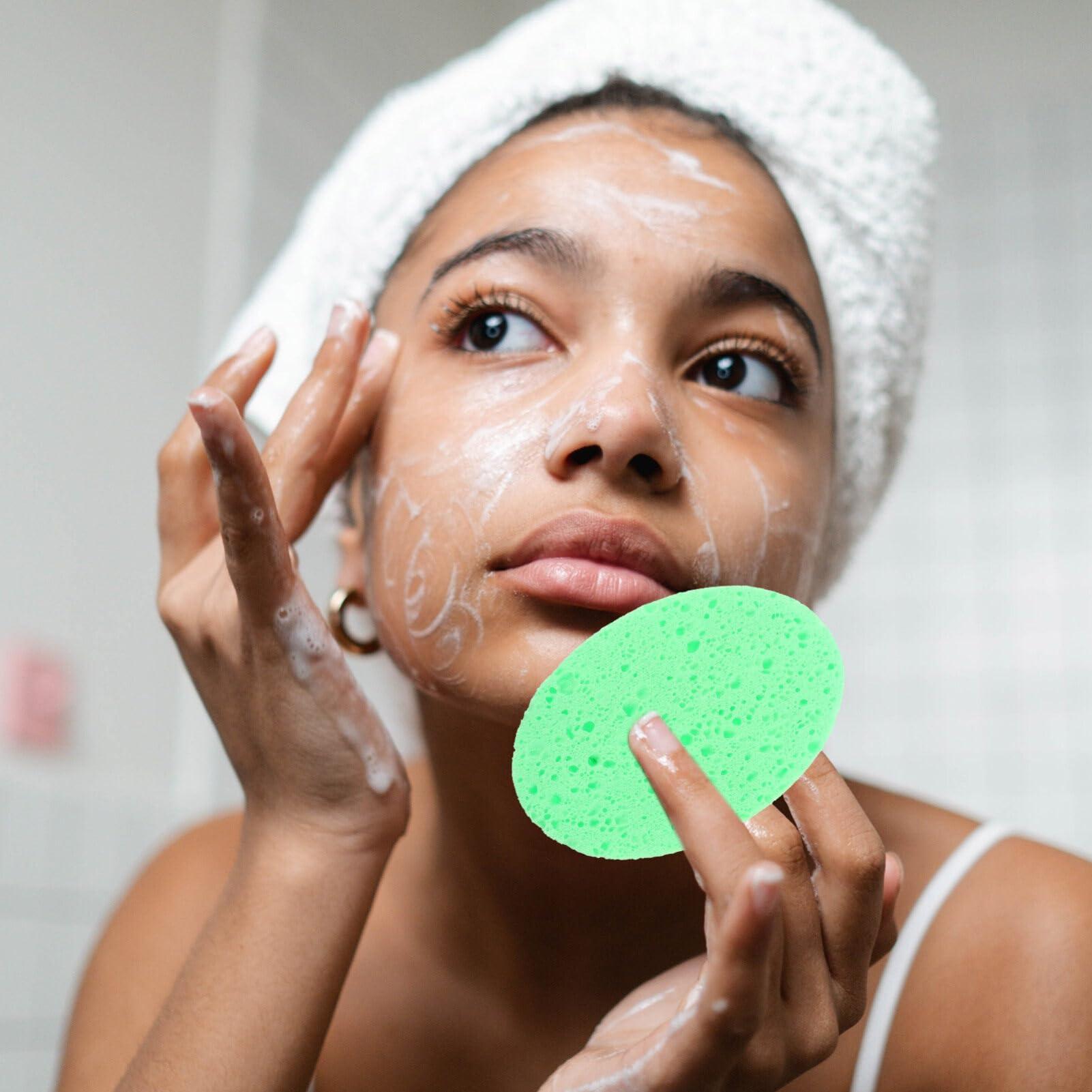 Cabilock Cabilock Facial Sponge Round Face Cleansing Sponge 12Pcs Makeup Remover Pads Cleaning Wipes for Exfoliating Mask