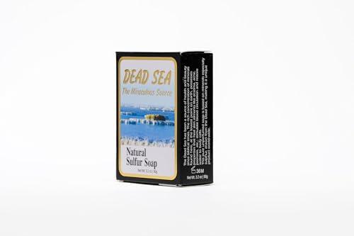 J. Malki Products Malki Dead Sea Products Natural Sulfur Soap | Natural Face & Body Sulfur Soap Bar | Soothe Acne and Dry Skin Naturally
