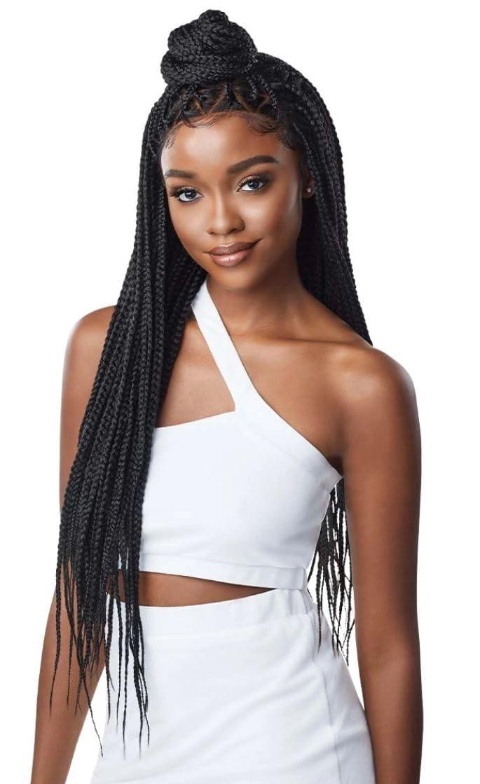 Outre Outre 13x4 Lace Frontal Wig Pre Braided Knotless Box Braids KNOTLESS TRIANGLE PART BRAIDS (DR1B/2T3027)