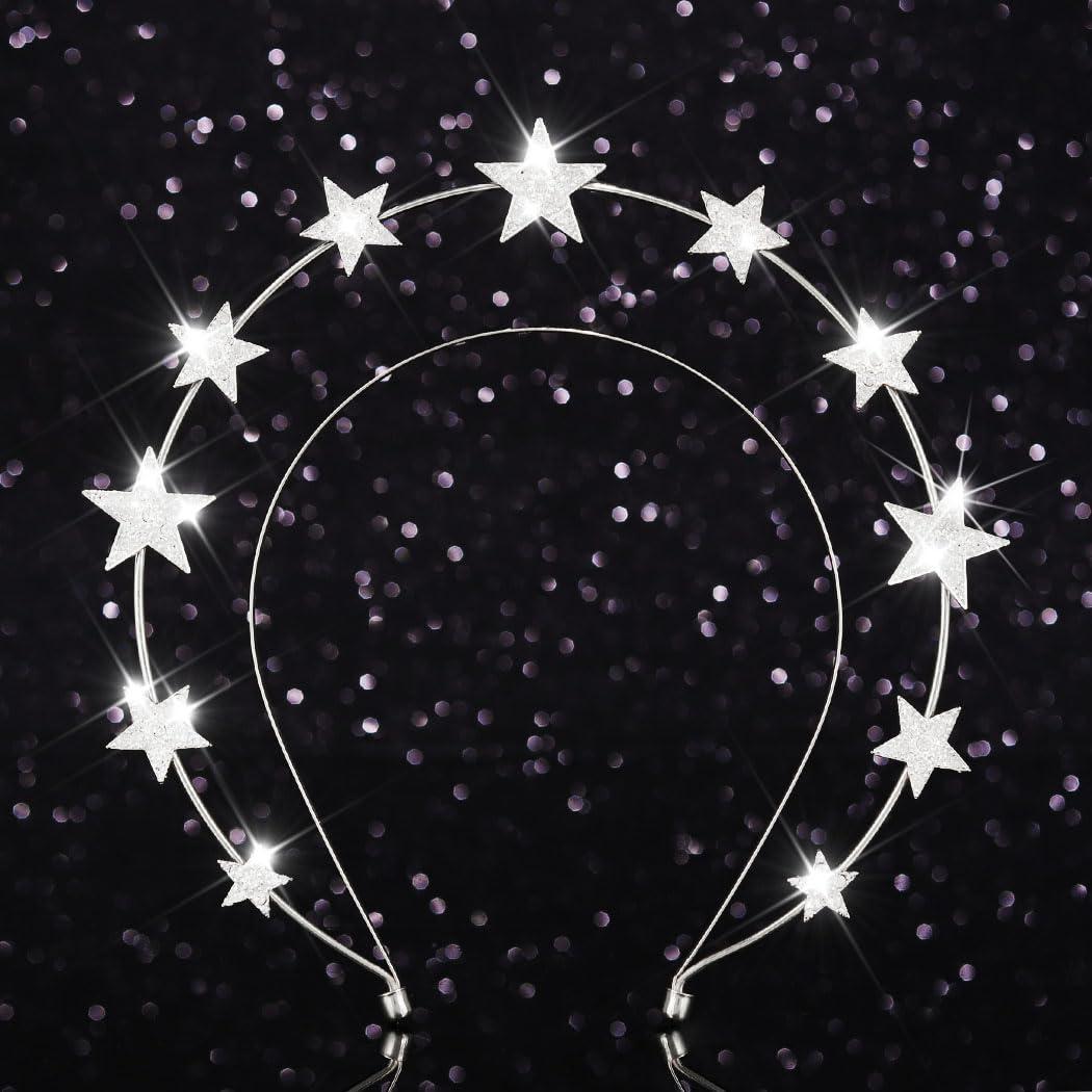 Kilshye Kilshye Rhinestone Star Goddess Headband Crystal Halo Crown Headpiece Bridal Hair Band for Women (Silver)