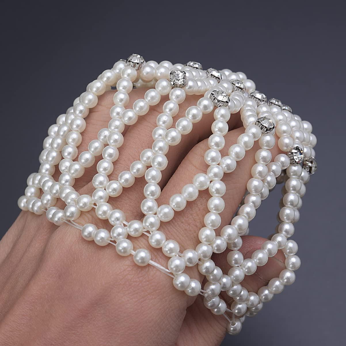 Beaupretty Beaupretty Hair Snood, Pearl Design Hairnet for Dance Performance, White, 1 Count