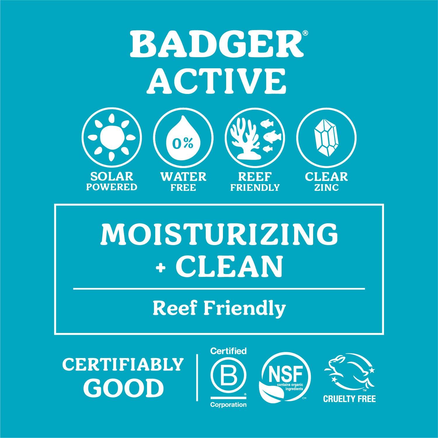 Badger Badger Mineral Sunscreen Cream SPF 30, All Natural Sunscreen with Zinc Oxide, 98% Organic Ingredients, Reef Safe, Broad Spectrum, Water Resistant, Unscented, 2.9 fl oz (2 Pack)