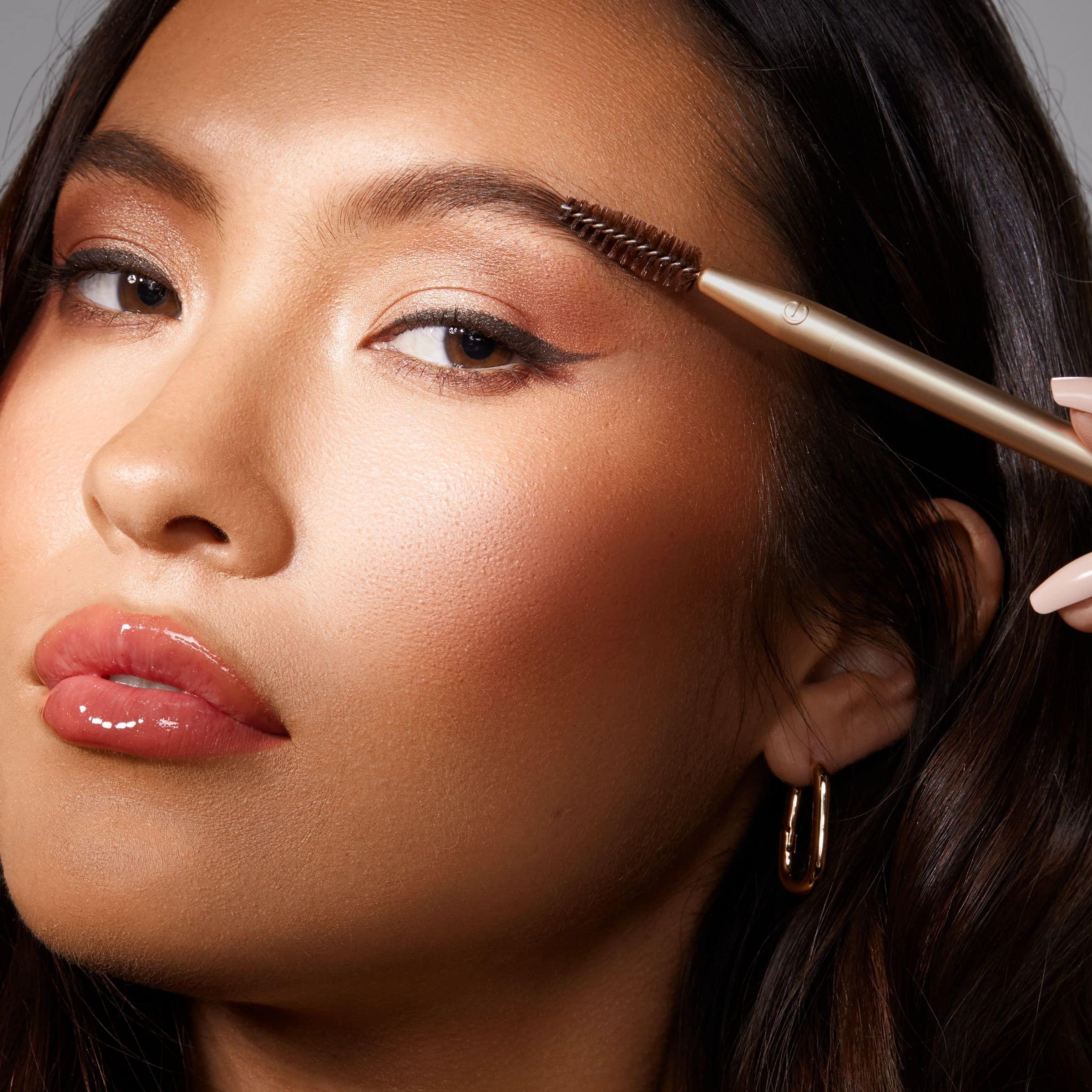 EcoTools EcoTools Precious Metals Brightening Eye Kit, Precision Makeup Brushes For Eyeshadow, Brows, & Liner, Eco-friendly Makeup Brush Set, Sustainable Recycled Aluminum, Cruelty-Free, Chrome, 5 Piece Set