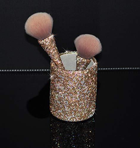Bestbling Bestbling Bling Rhinestone Large Mineral Powder Brush Makeup Brush Cosmetic Brush Foundation brush Perfect For Large Coverage Powder Bronzer Blush Blending Buffing 1 piece (Gold)