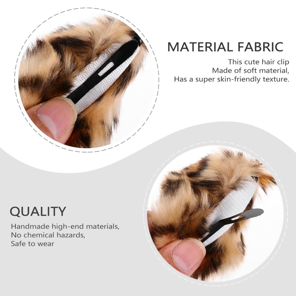 Luxshiny Luxshiny 1 Pair Cat Ears Hairpin Cat Ear Clips Halloween Hair Clips for Girls Cat Ears Cat Ears Clip on Women Hair Accessories Distinctive Hair Jewelries Flannel Baby Animal Hairy Cat