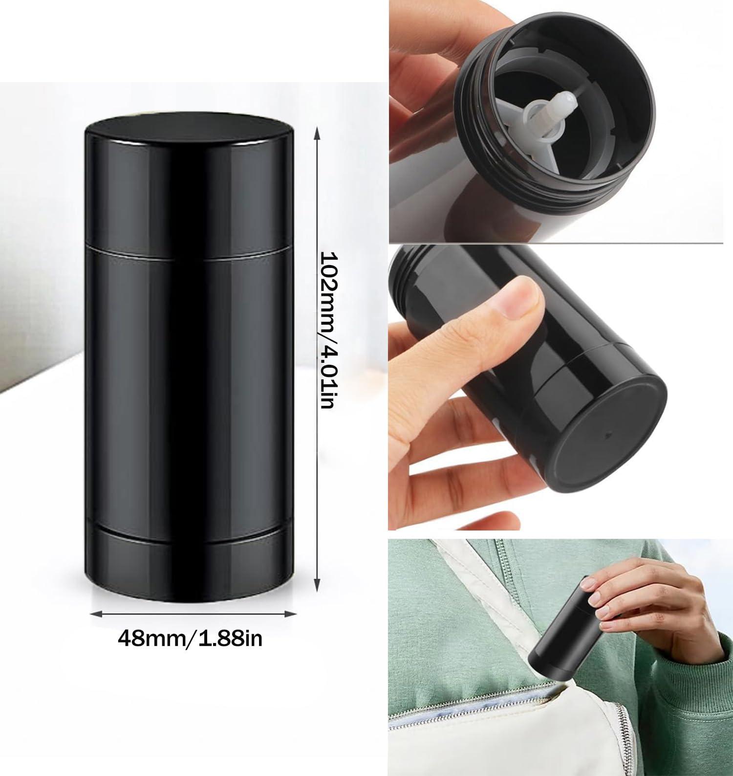 Minsily Minsily 10 Pack 75ml Round Empty Deodorant Containers 2.5oz Twist Up Filling Stick Plastic Deodorant Container Empty Lip Balm Tubes Refillable Deodorant Bottle for DIY Lipstick Crayon Chapstick(Black)