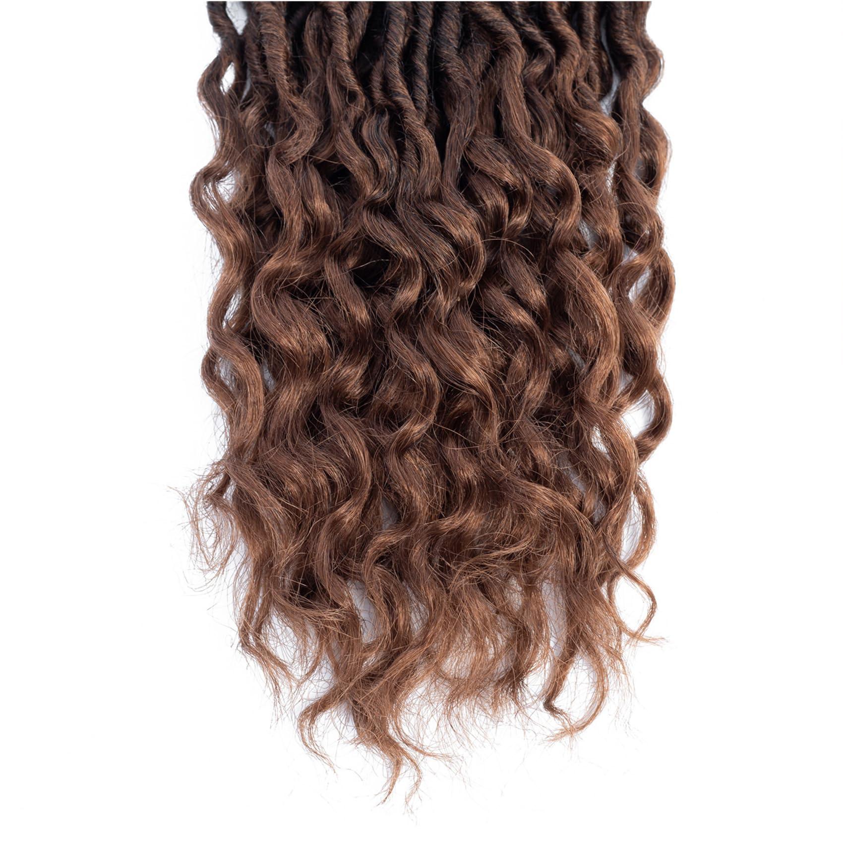 Karida Karida Faux Locs Crochet Hair 18 Inch, 8 Packs Pre Looped Goddess Locs Crochet Hair, Wavy Crochet Faux Locs With Curly Ends, Boho Faux Locs Crochet Hair For Black Women (18 inch, T30#)