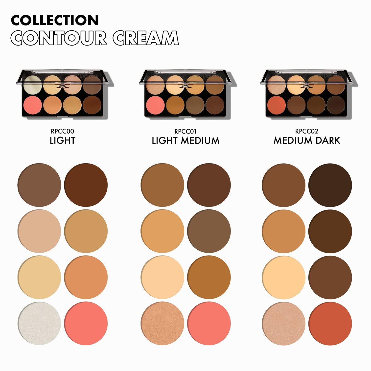 Ruby Kisses Ruby Kisses 3D Face Creator Cream Foundation & Concealer, 12 Hours Long Lasting, Medium to Full Coverage, Non-Greasy, Ideal for Makeup & Contour Palette (Light Medium)