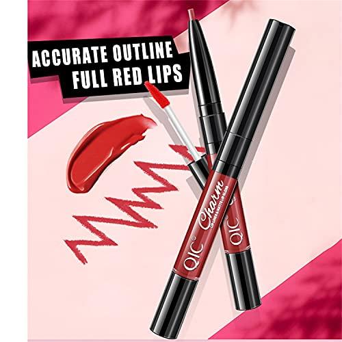 Mllkcao Mllkcao Lip Gloss Double Lip Enamel Pencil Lip Line Pen Non Stick Cup Matte Lipstick, 3ml