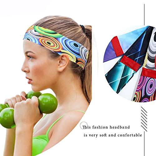 Catery Cater Boho Headbands Sport Sweat Head Wraps Athletic Yoga Hair Bands Stretch Turban Sweatband Non-Slip Moisture Sweatbands Fashion Hair Accessories for Women and Girls Pack of 3