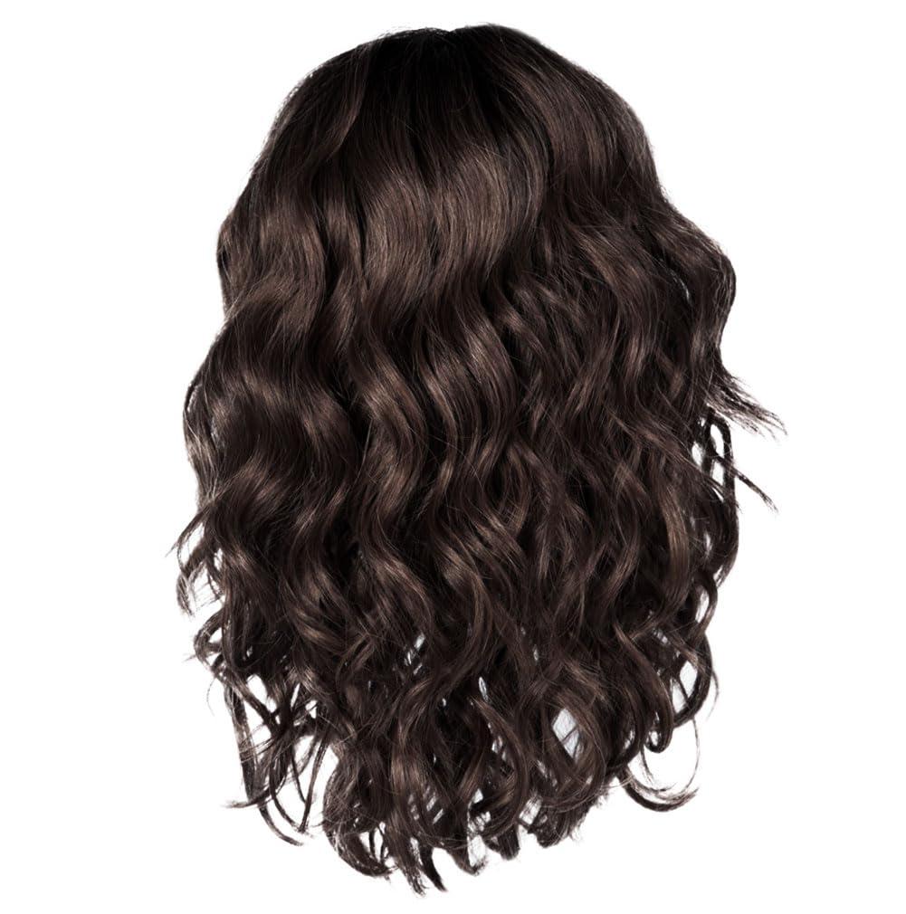 Kim Kimble Kim Kimble Hannah Shoulder-Length Wig With Bohemian Style Casual Curls by Hairuwear, Average Cap, MC2/4 Chocolate Truffle