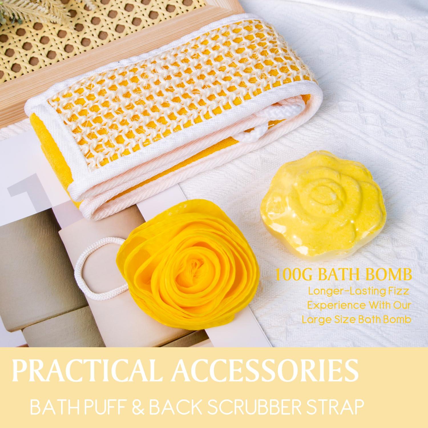 ArioseMonde Gift Baskets for Women, Spa Gifts for Women, 8pcs Honey Almond Bath Gift Set for Women, Relaxation Self Care Spa Kit W/Bath Bomb, Bubble Bath, Mom Birthday Gifts, Christmas Gifts Thank You Gifts