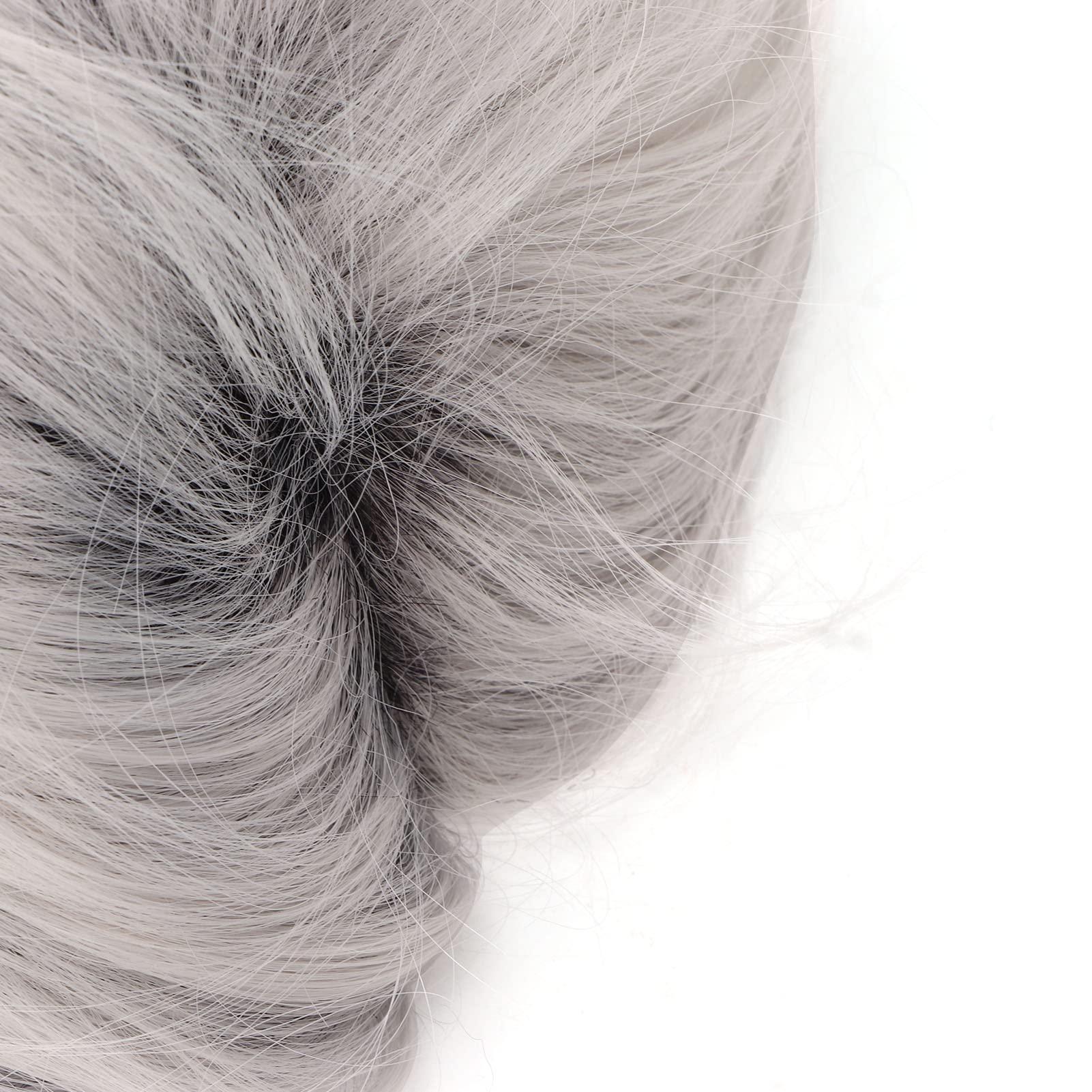 FILFEEL FILFEEL Silver Gray Men Wig, Fashion Short Curly Gray Gloomy Flaxen Men Wigs Looking Synthetic Hair Wig