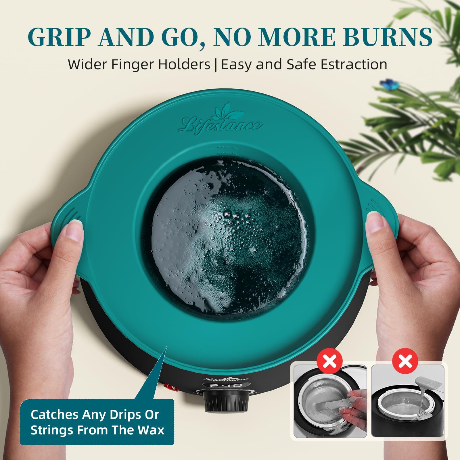 Lifestance Lifestance Removable Silicone Wax Pot Liner Kit + Bikini & Underarm & Face & Body Wax Beads