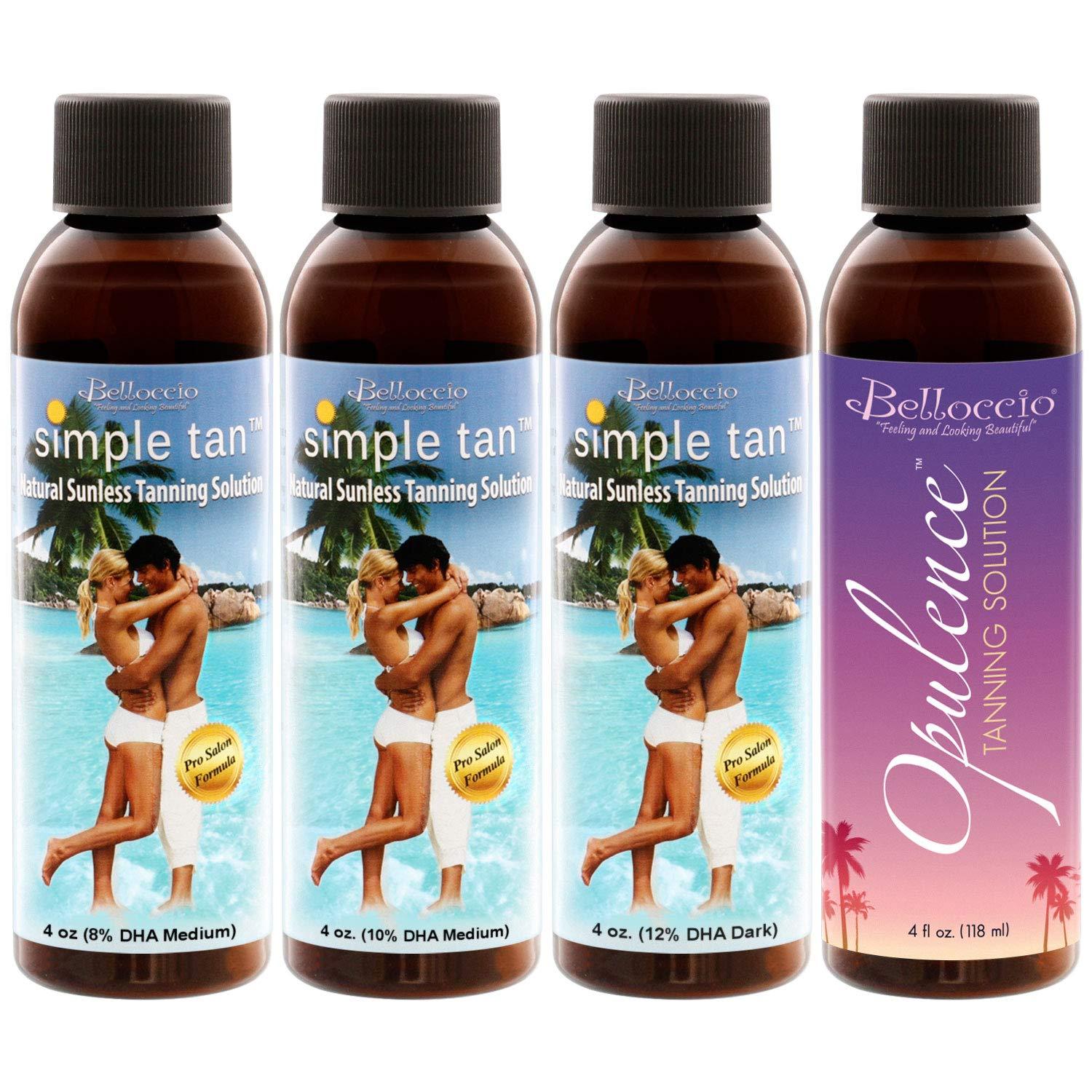 Belloccio Belloccio Premium T75 Sunless HVLP Turbine Spray Tanning System; Simple Tan 4 Solution Variety Pack, Tent, Accessories & Video Link