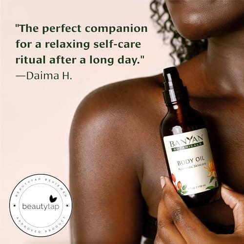 Banyan Botanicals Banyan Botanicals Body Oil Lightweight & Non-Greasy Body Oil Ayurvedic Skin Care with Organic Jojoba Oil & Herbs for Soft, Smooth Skin 4 oz Non-GMO, Cruelty Free, Paraben Free Massage Oil