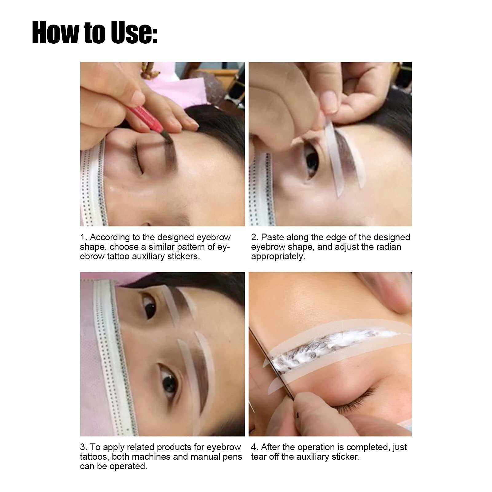 Dioche 5 Pairs Eyebrow Stencil Shaper Sticker, Eyebrow Stamp and Eyebrow Stencil Kit, Eyebrow Shaping Microblading Disposable Adhesive Eyebrow Stencils, Eyebrow Stamp