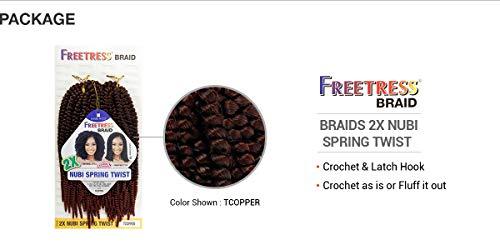 FREETRESS BRAIDS MULTI PACK DEALS! FreeTress Crochet Braids 2X Nubi Spring Twist (5-PACK, 1B)