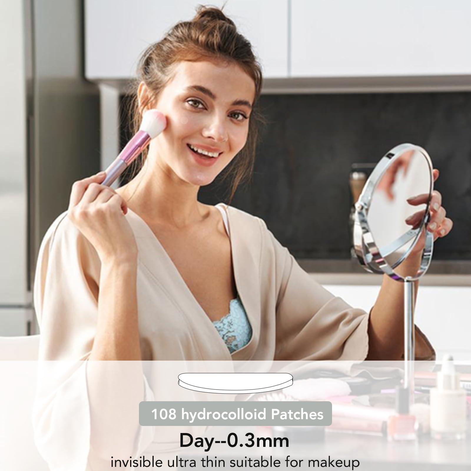 Qmakup Qmakup Pimple Patches for Face,Acne Patches for Face,Pimple Patch,Zit Patches,Hydrocolloid Blemish Patches for Covering Zits and Blemishes,with Salicylic Acid,Tea Tree oil & Calendula oil, 108 Counts