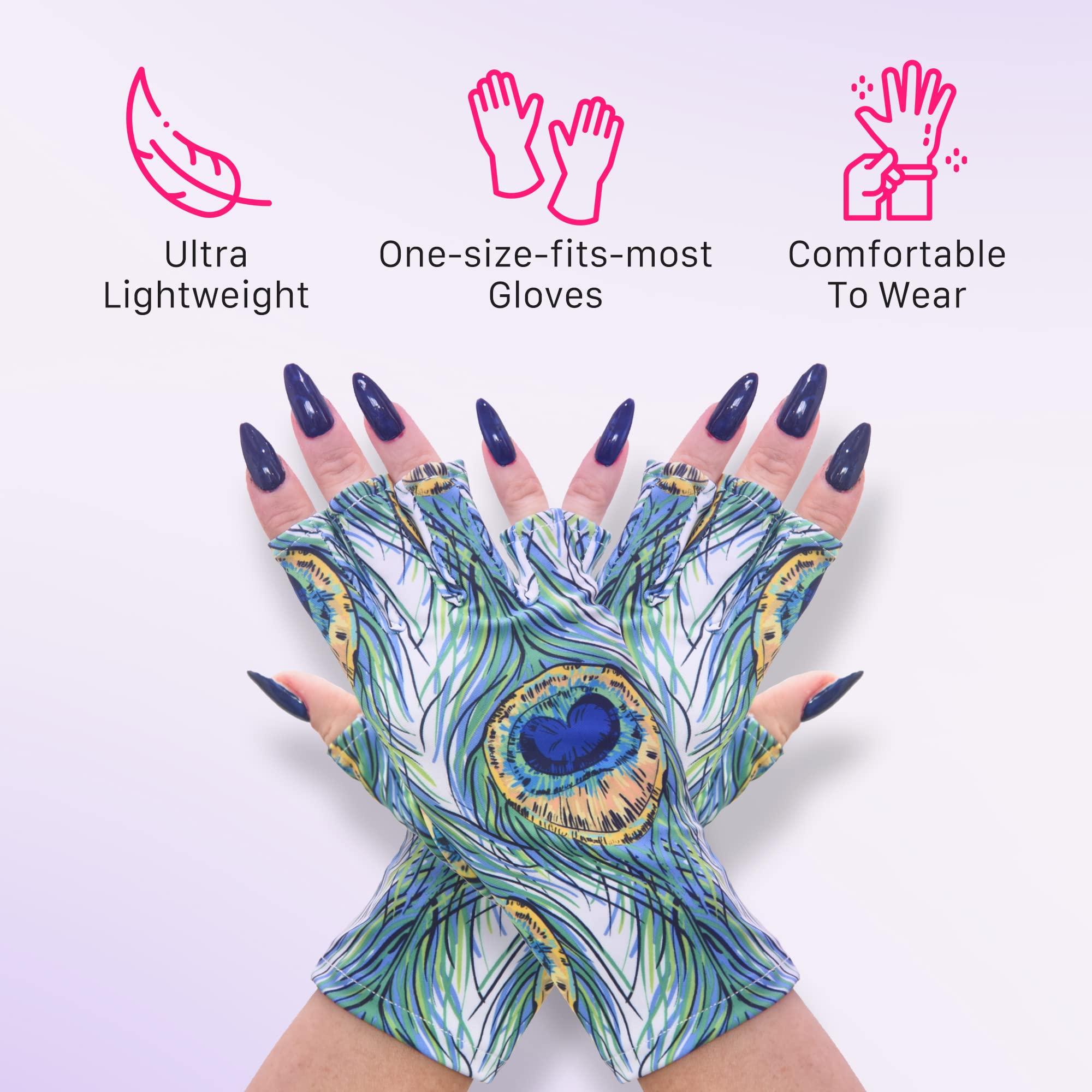 ManiGlovz ManiGlovz - The ORIGINAL UPF 50+ UV Light Protective Nail Gloves | Gel Manicure Gloves and Anti UV Fingerless Gloves for Women | Can be Used as Sun Protection Gloves for Driving | The Vogue Print