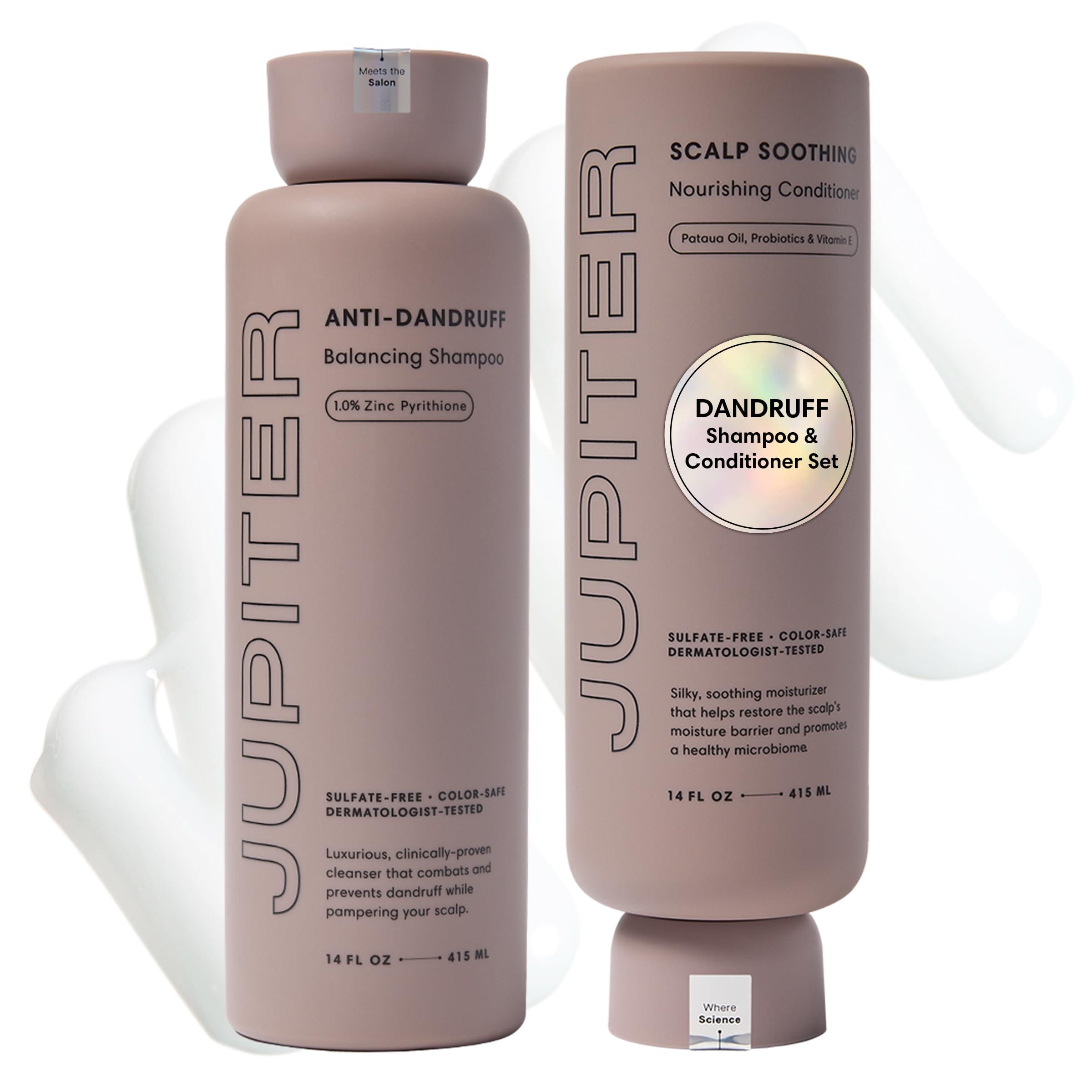 Jupiter Jupiter, Physician-Formulated Anti-Dandruff Shampoo & Conditioner, for Flaky, Itchy, Oily, Dry Scalp, Vegan, Sulfate-Free, Color-Safe, & Paraben-Free, Dry Scalp Shampoo and Conditioner for Women & Men
