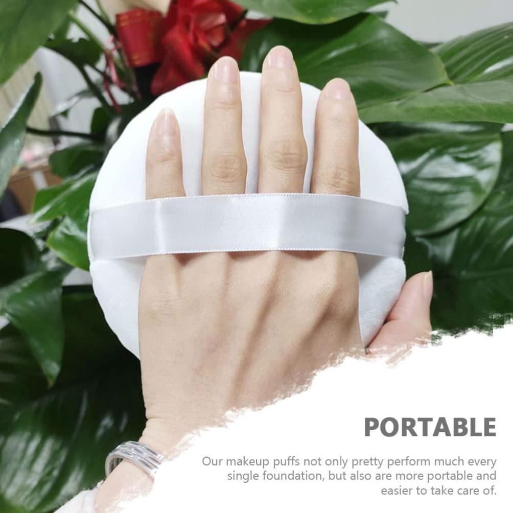 FOMIYES FOMIYES 4pcs Large Round Powder Puff Large Powder Puff Plush Makeup Powder Puff Body Puff Round Crackers Loose Powder Ribbon Powder Puffs Cosmetic Puffs Powder Makeup Puffs Fluffy Decorate