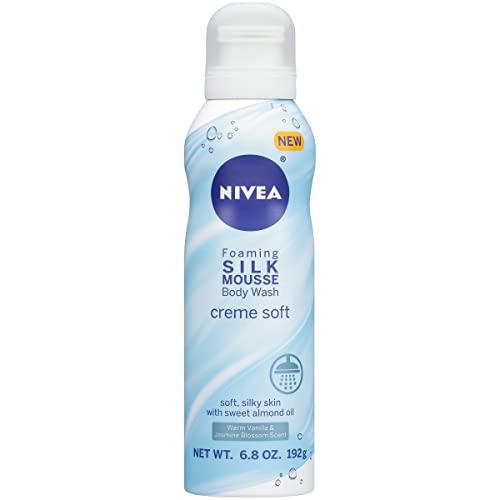 NIVEA Nivea Creme Soft Foaming Silk Mousse Body Wash, Vanilla and Jasmine Blossom, 6.8 Ounce